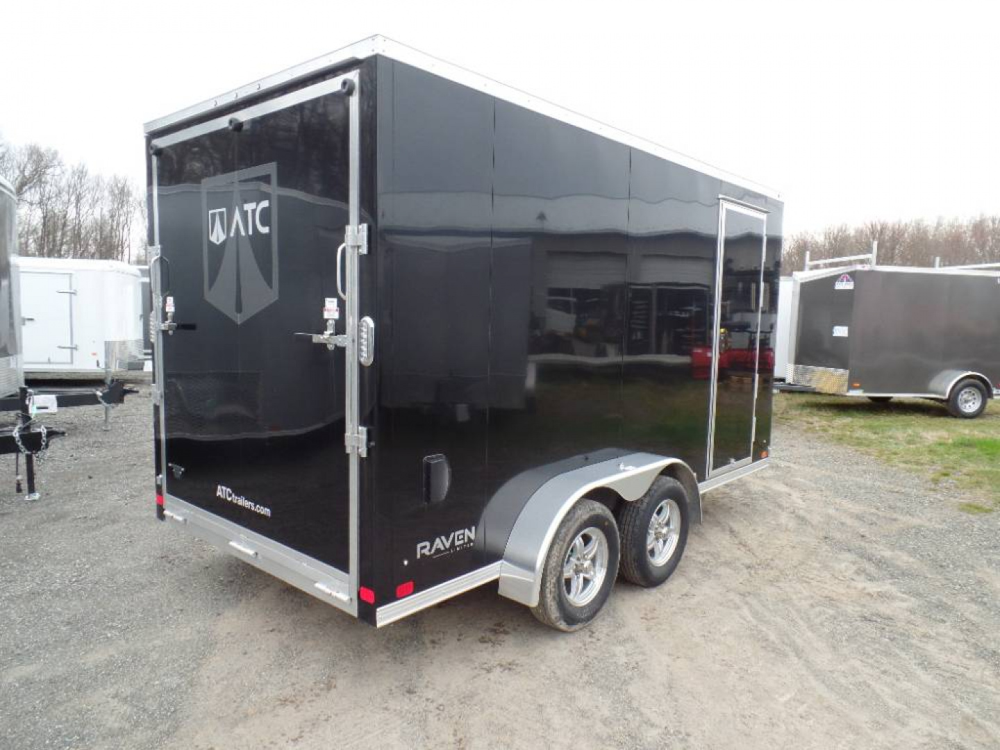New ATC Brand 7X16 Enclosed Aluminum Frame Trailer, 7 ft. Int. Ht., Black Ext. #232276