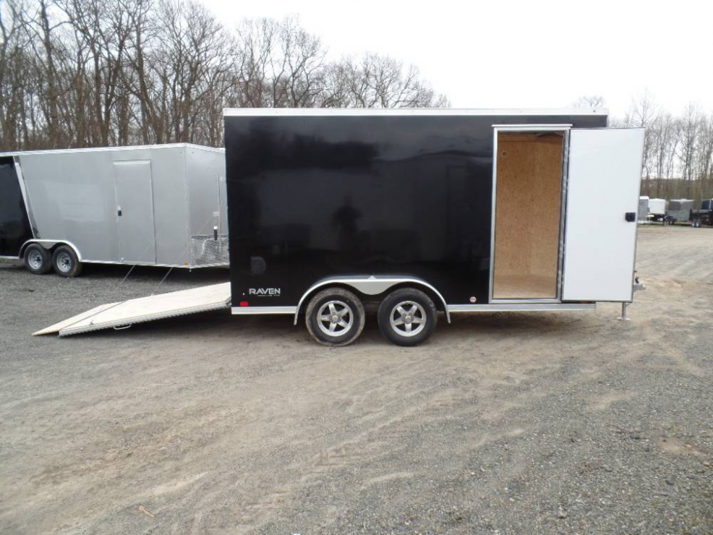 New ATC Brand 7X16 Enclosed Aluminum Frame Trailer, 7 ft. Int. Ht., Black Ext. #232276