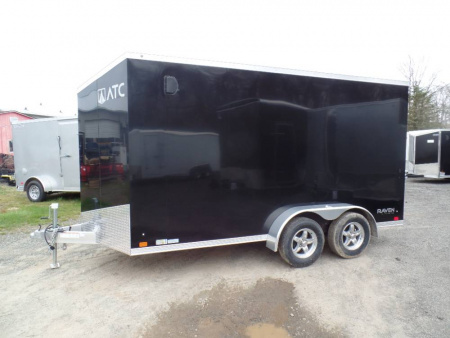 New ATC Brand 7X16 Enclosed Aluminum Frame Trailer, 7 ft. Int. Ht., Black Ext. #232276