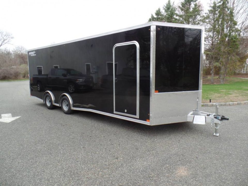New EXAMPLE / NITRO 8.5X24 Enclosed Car Trailer, NEW .085 Polycore Exterior ( no ripples ), Big Escape Door, Torflex Axles, Aluminum Frame! our ID# 008547