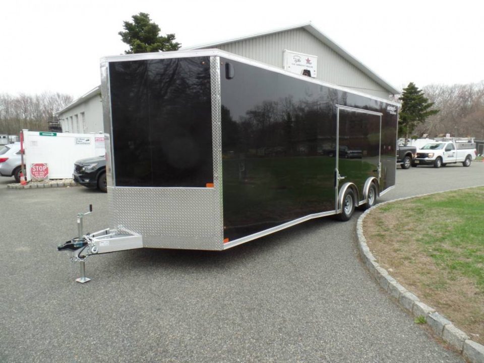 New EXAMPLE / NITRO 8.5X24 Enclosed Car Trailer, NEW .085 Polycore Exterior ( no ripples ), Big Escape Door, Torflex Axles, Aluminum Frame! our ID# 008547