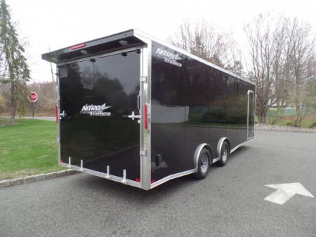 New EXAMPLE / NITRO 8.5X24 Enclosed Car Trailer, NEW .085 Polycore Exterior ( no ripples ), Big Escape Door, Torflex Axles, Aluminum Frame! our ID# 008547