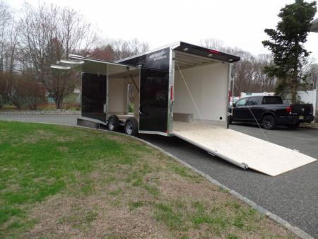 New EXAMPLE / NITRO 8.5X24 Enclosed Car Trailer, NEW .085 Polycore Exterior ( no ripples ), Big Escape Door, Torflex Axles, Aluminum Frame! our ID# 008547