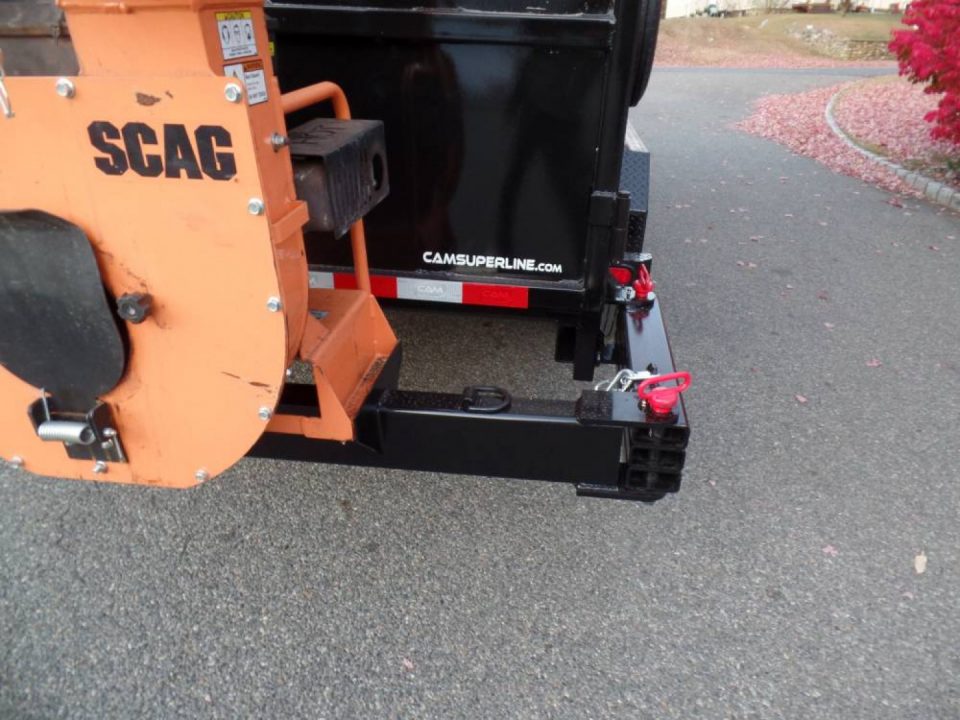 New EXAMPLE / Dump Trailer with Leaf Vacuum and Enclosure for Leaves, and swing away mount 270 degree mount