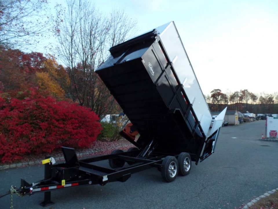 New EXAMPLE / Dump Trailer with Leaf Vacuum and Enclosure for Leaves, and swing away mount 270 degree mount