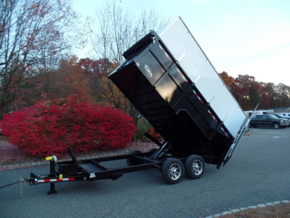 New EXAMPLE / Dump Trailer with Leaf Vacuum and Enclosure for Leaves, and swing away mount 270 degree mount