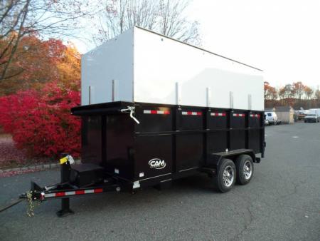 New EXAMPLE / Dump Trailer with Leaf Vacuum and Enclosure for Leaves, and swing away mount 270 degree mount