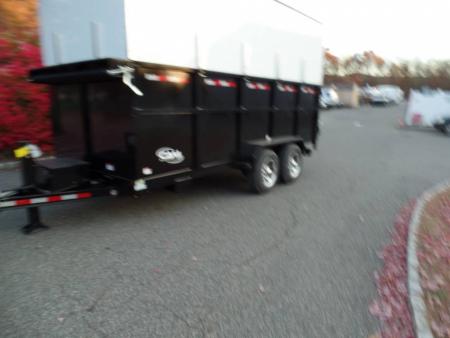 New EXAMPLE / Dump Trailer with Leaf Vacuum and Enclosure for Leaves, and swing away mount 270 degree mount