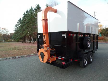 New EXAMPLE / Dump Trailer with Leaf Vacuum and Enclosure for Leaves, and swing away mount 270 degree mount