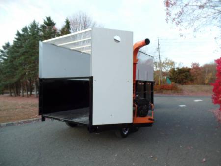 New EXAMPLE / Dump Trailer with Leaf Vacuum and Enclosure for Leaves, and swing away mount 270 degree mount