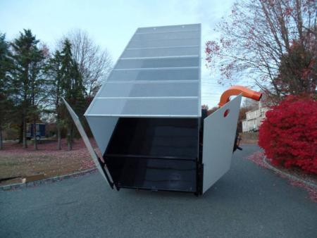 New EXAMPLE / Dump Trailer with Leaf Vacuum and Enclosure for Leaves, and swing away mount 270 degree mount