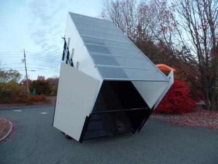 New EXAMPLE / Dump Trailer with Leaf Vacuum and Enclosure for Leaves, and swing away mount 270 degree mount