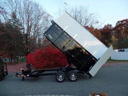 New EXAMPLE / Dump Trailer with Leaf Vacuum and Enclosure for Leaves, and swing away mount 270 degree mount