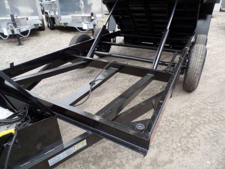 New DUMP TRAILER 7X14X4ft. sides, 14,000 lb. GVWR, 14.5 Yards, with Barn Doors, Ramps, Tarp and Roller, Heavy Duty Framing our ID# 014367