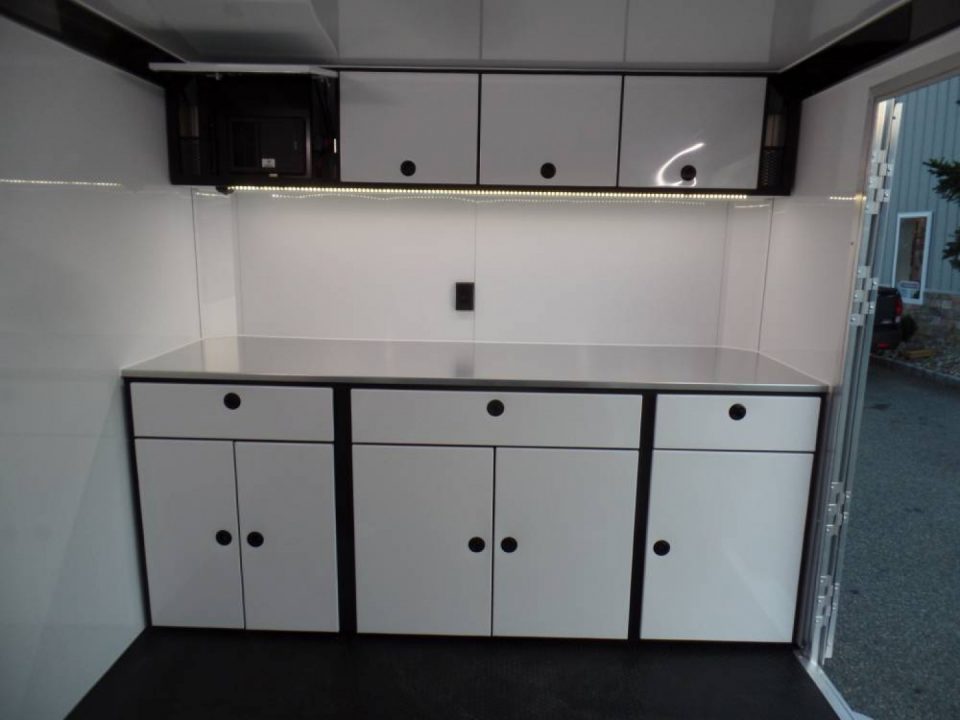 New EXAMPLE / ATC Enclosed Car Trailer, 8.5X24 with options, Big Escape Door with Removable Fender, Cabinets, Finished Interior, Electrical, SALE! ID#233752