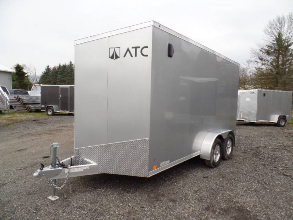 New EXAMPLE / 7 X 14 Enclosed Trailer 7 ft. interior height, ATC all aluminum #231882 WHITE
