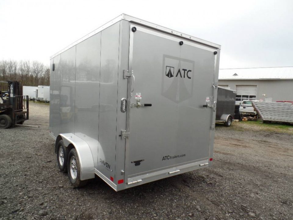 New EXAMPLE / 7 X 14 Enclosed Trailer 7 ft. interior height, ATC all aluminum #231882 WHITE