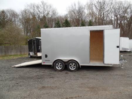 New EXAMPLE / 7 X 14 Enclosed Trailer 7 ft. interior height, ATC all aluminum #231882 WHITE