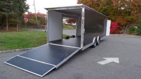 New EXAMPLE / 2024, 8.5X24 Enclosed Car Trailer, Aluminum Frame, Finished Interior: Floor and Walls. Big Escape Door with Removable Fender ID#137110