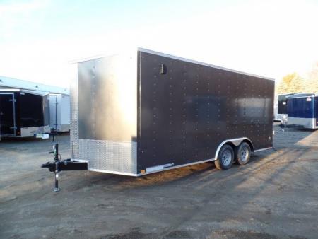 New EXAMPLE / Enclosed Car Trailer 8.5X18, Slant 30 V Nose , 7,000 lb. GVWR ID#035512