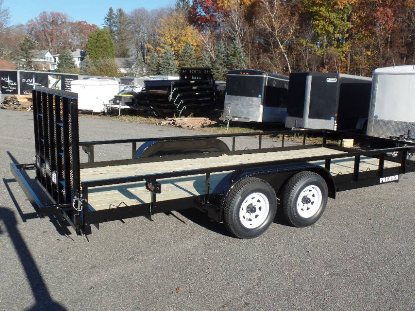New 81 wide by 18 ft long Heavy Duty Open Landscape/ Equipment Trailer 9,990 GVWR #011306