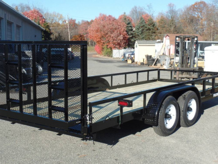 New 81 wide by 18 ft long Heavy Duty Open Landscape/ Equipment Trailer 9,990 GVWR #011306
