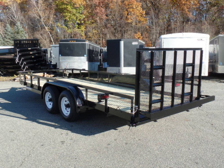 New 81 wide by 18 ft long Heavy Duty Open Landscape/ Equipment Trailer 9,990 GVWR #011306