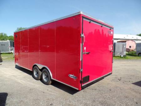 New EXAMPLE / 8.5X20 Enclosed Car Trailer, RED Screwless Exterior, 9,990 GVWR #032865