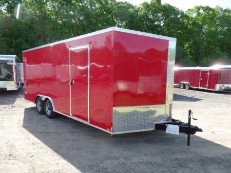 New EXAMPLE / 8.5X20 Enclosed Car Trailer, RED Screwless Exterior, 9,990 GVWR #032865