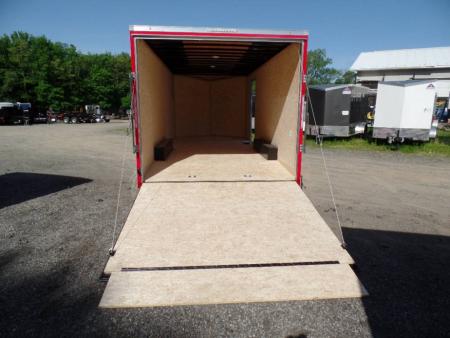 New EXAMPLE / 8.5X20 Enclosed Car Trailer, RED Screwless Exterior, 9,990 GVWR #032865