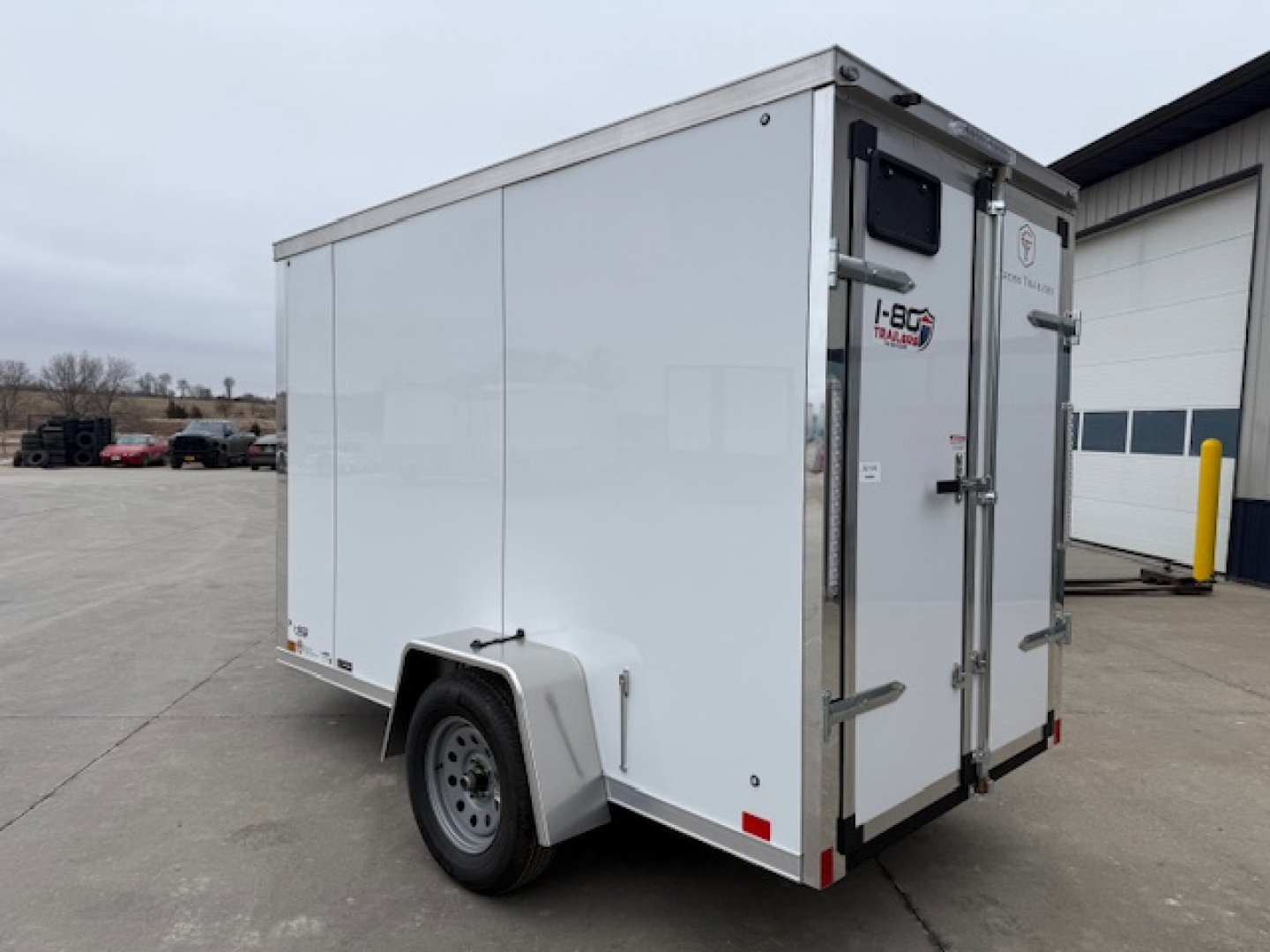 New 2026 Cross White 5'x10' 3k Alpha Flat Top V-Nose Enclosed Cargo Trailer