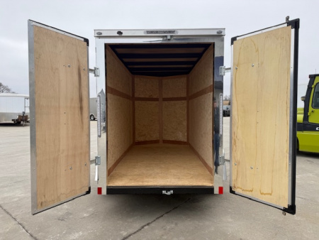 New 2026 Cross White 5'x10' 3k Alpha Flat Top V-Nose Enclosed Cargo Trailer