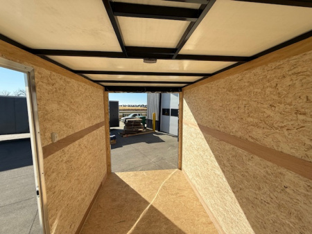 New 2026 Cross Charcoal 6'x10' 3k Alpha Flat Top V-Nose Enclosed Cargo Trailer