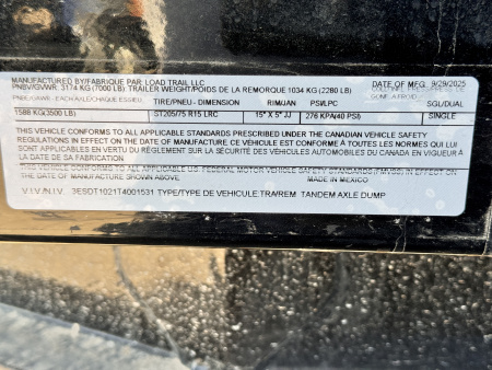 New 2026 Load Trail 5-10 Dump Ram Style 3.5K Axles
