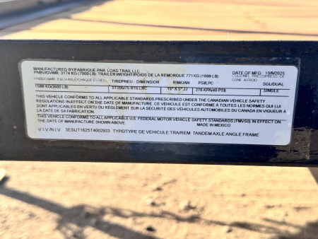 New 2026 Load Trail 7-16 Tandem Axle Rampgate Utility 7K GVWR