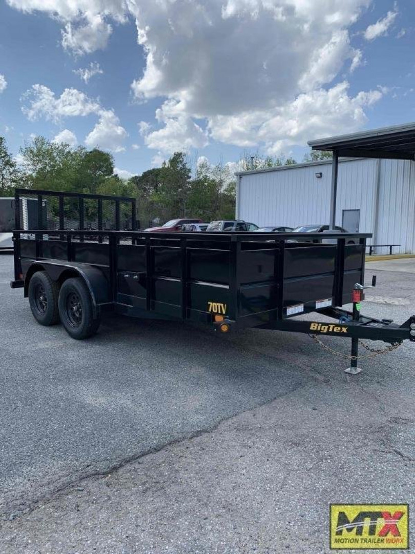 New 2026 Big Tex Trailers 14' 70TV Tandem Axle Vanguard w/ 2' Solid Sides & 4' Gate Utility Trailer