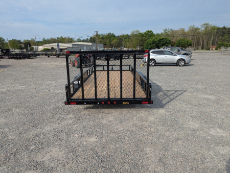 New 2026 Big Tex Trailers 16' 70PI Tandem Axle Pipe w/ 4' Fold In Gate Utility Trailer