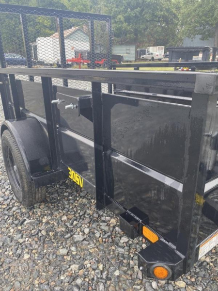 New 2026 Big Tex 5x8 30SV Single Axle Vanguard w/ 4' Spring Assist Gate and 2' Solid Sides Utility Trailer