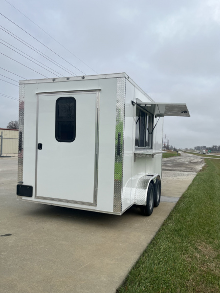 New 2026 Steel Pines Cargo 7x14 TA , 7' interior height, 35k axles, .080 polycore Concession