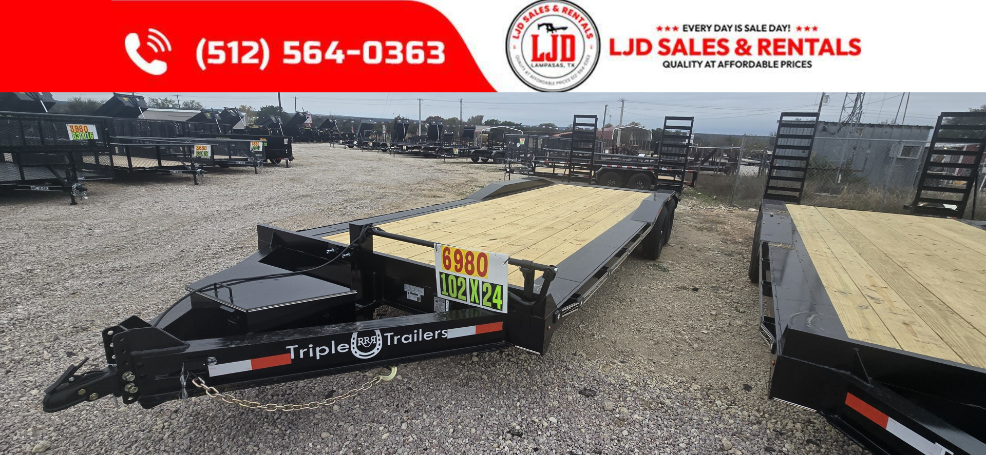 New 2026 Triple R - Drive Over Fender - 102" x 24' - Equipment Trailer