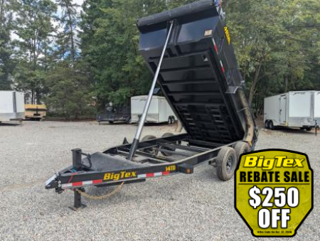 New 2026 Big Tex Trailers 7x14 NEW DESIGN 14TD Heavy Duty Telescopic 15400 GVWR w/ Slide-In Ramps Dump Trailer