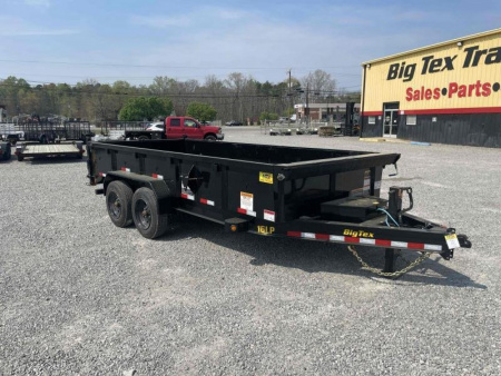 New 2026 Big Tex Trailers 7x16 16LP Heavy Duty Ultra Low Profile w/ Slide-In Ramps 17500 GVWR Dump Trailer