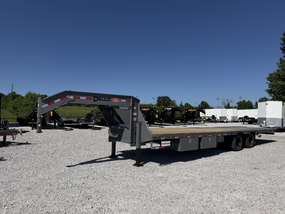 New 2026 Delco Trailers 32FT Delco FH-30K Low Pro Dual Tandem Hydraulic Dovetail Flatbed Trailer