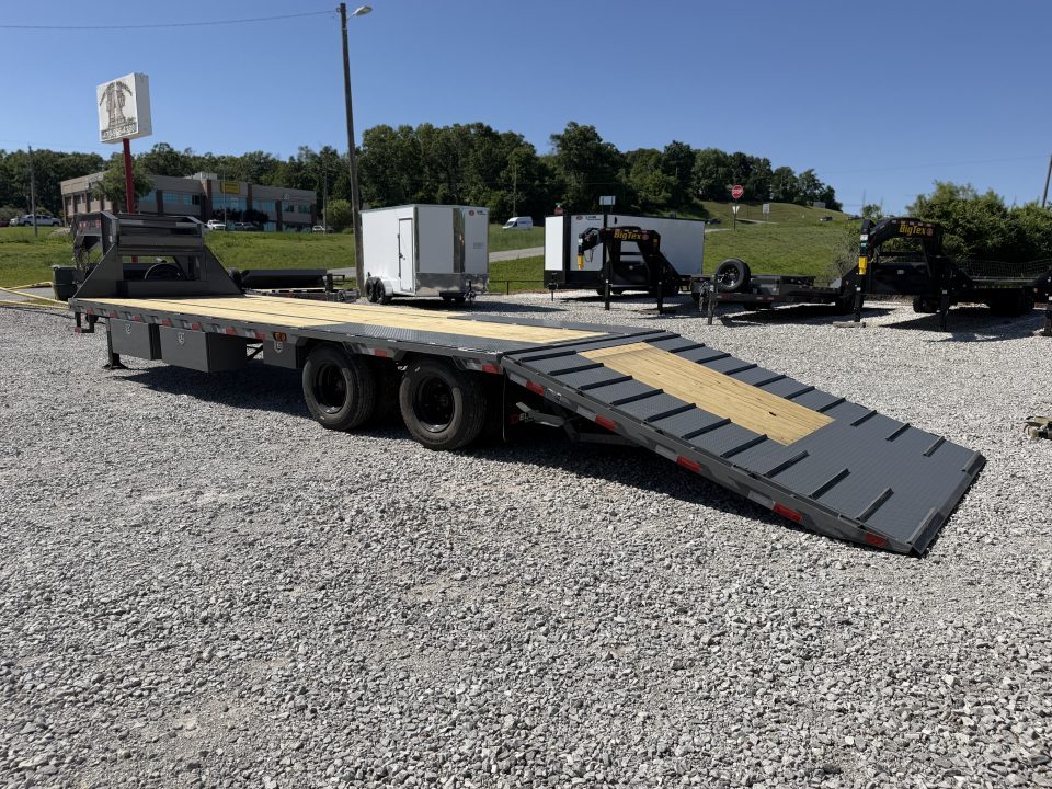 New 2026 Delco Trailers 32FT Delco FH-30K Low Pro Dual Tandem Hydraulic Dovetail Flatbed Trailer