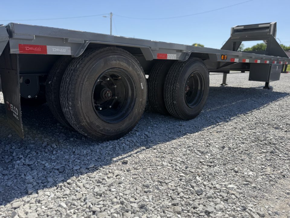 New 2026 Delco Trailers 32FT Delco FH-30K Low Pro Dual Tandem Hydraulic Dovetail Flatbed Trailer
