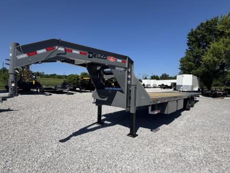 New 2026 Delco Trailers 32FT Delco FH-30K Low Pro Dual Tandem Hydraulic Dovetail Flatbed Trailer