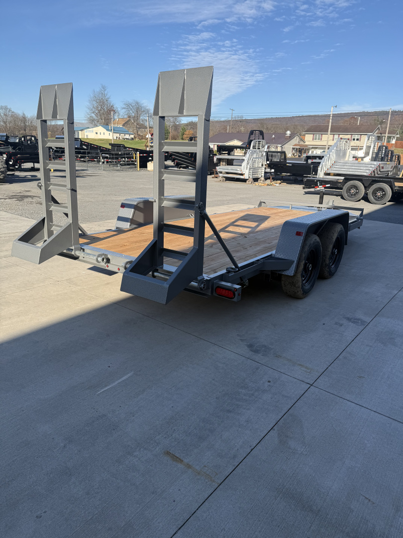 New 2026 BWISE 82x16' 10K Equipment Trailer - HAMMERTONE GRAY