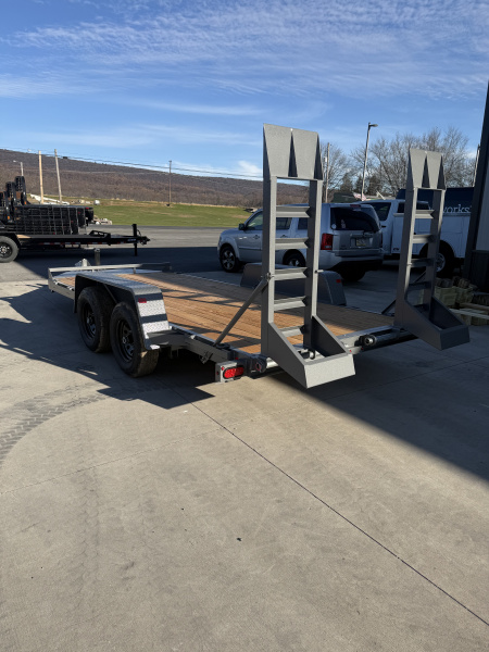 New 2026 BWISE 82x16' 10K Equipment Trailer - HAMMERTONE GRAY