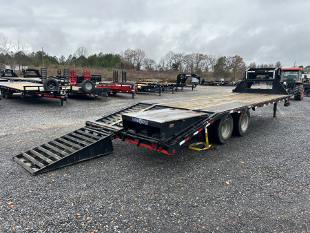 Used 2018 Load Trail 102"X25' 22K Gooseneck Flatbed Trailer