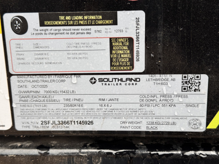 New 2026 Southland Trailers 6-12 Dump 7K Axles